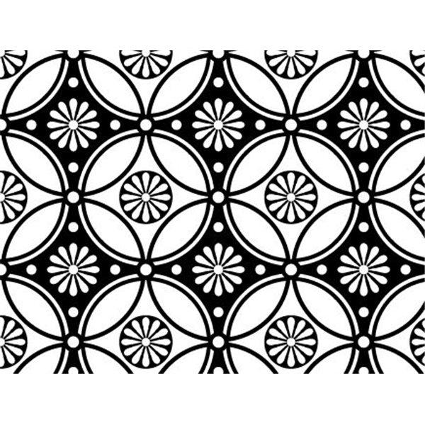 Decal - Repeating Flower Pattern - Gold - 14x10 cm
