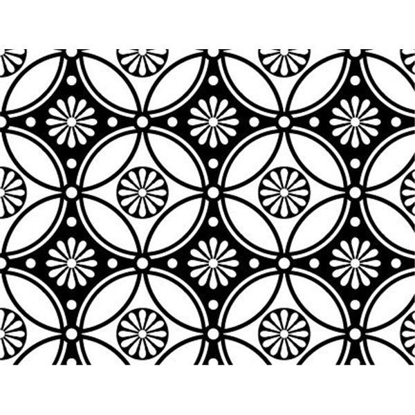 Decal - Repeating Flower Pattern - Gold - 14x10 cm