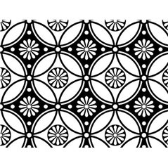 Decal - Repeating Flower Pattern - Gold - 14x10 cm