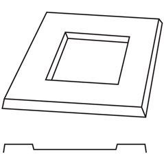 Square Platter - 24.5x24.5x2cm - Basis: 12x12cm - Fusing Form