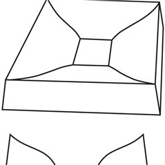 Square Bowl Double Curve - 30.1x30.1x5.4cm - Basis: 10.8cm - Fusing Form