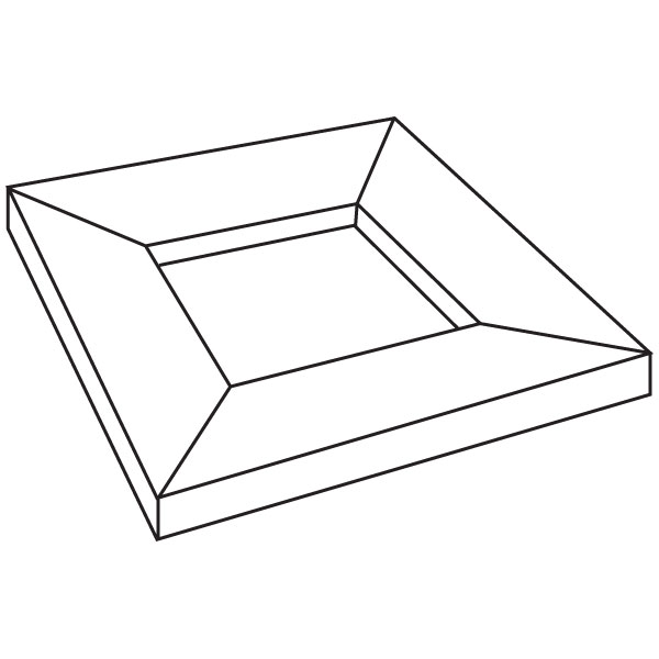 Drop Out Square - 24.2x24.2x1.7cm - Öffnung: 14.5x14.5x1.4cm - Fusing Form