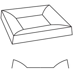 Square Plate Simple Curve - 15.8x15.9x2.4cm - Base: 8.7x8.5cm - Moule pour Fusing