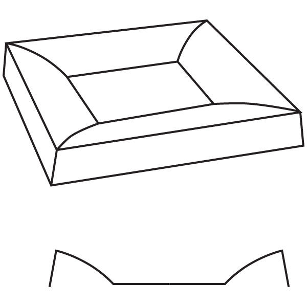 Square Plate Simple Curve - 13.4x13.2x2.5cm - Base: 6.3x6.3cm - Moule pour Fusing