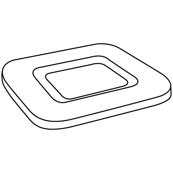 Square Plate - 33.2x33.2x1.9cm - Base: 21.5x21.5cm - Moule pour Fusing