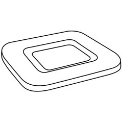Square Plate - 33.2x33.2x1.9cm - Base: 21.5x21.5cm - Moule pour Fusing