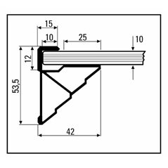 Glass Shelf Support - 60cm - White