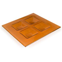 Soft Edge Four Squares - 33.5x33.5x2.5cm - Base: cm - Fusing Mould