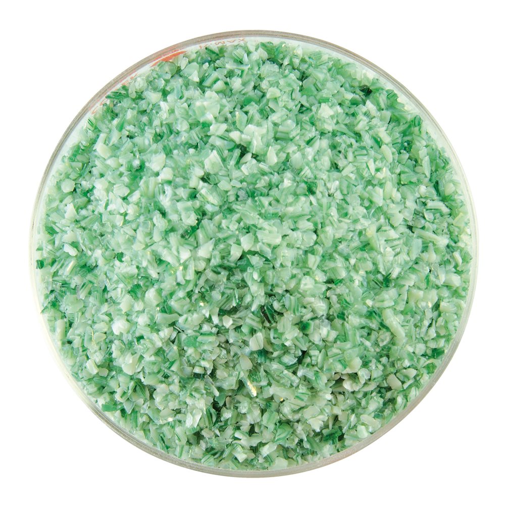 Bullseye Frit - Mint Green Opalescent & Aventurine Green Transparent - 2-Color Mix - Moyen - 450g  - Streaky