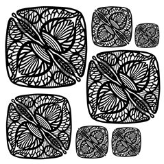 Texturkarte - Mandala - Art 24 - 10x10cm - 7in1